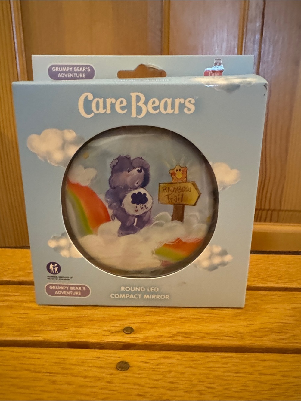 Care Bears Purple Grumpy Bear LED Compact Mirror with Rainbow Accents